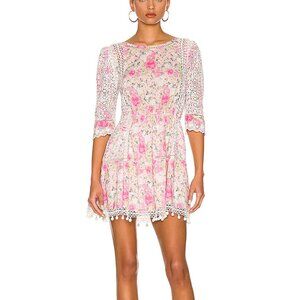 LoveShackFancy Novalie Dress Magenta Flower Fields NWT